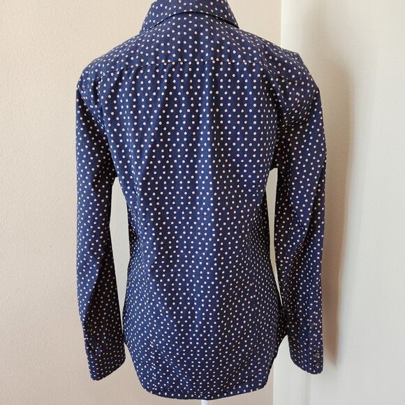 LANDS' END BUTTON FRONT NO IRON SUPRIMA BLOUSE - SIZE 6 TALL - EUC - Picture 5 of 7